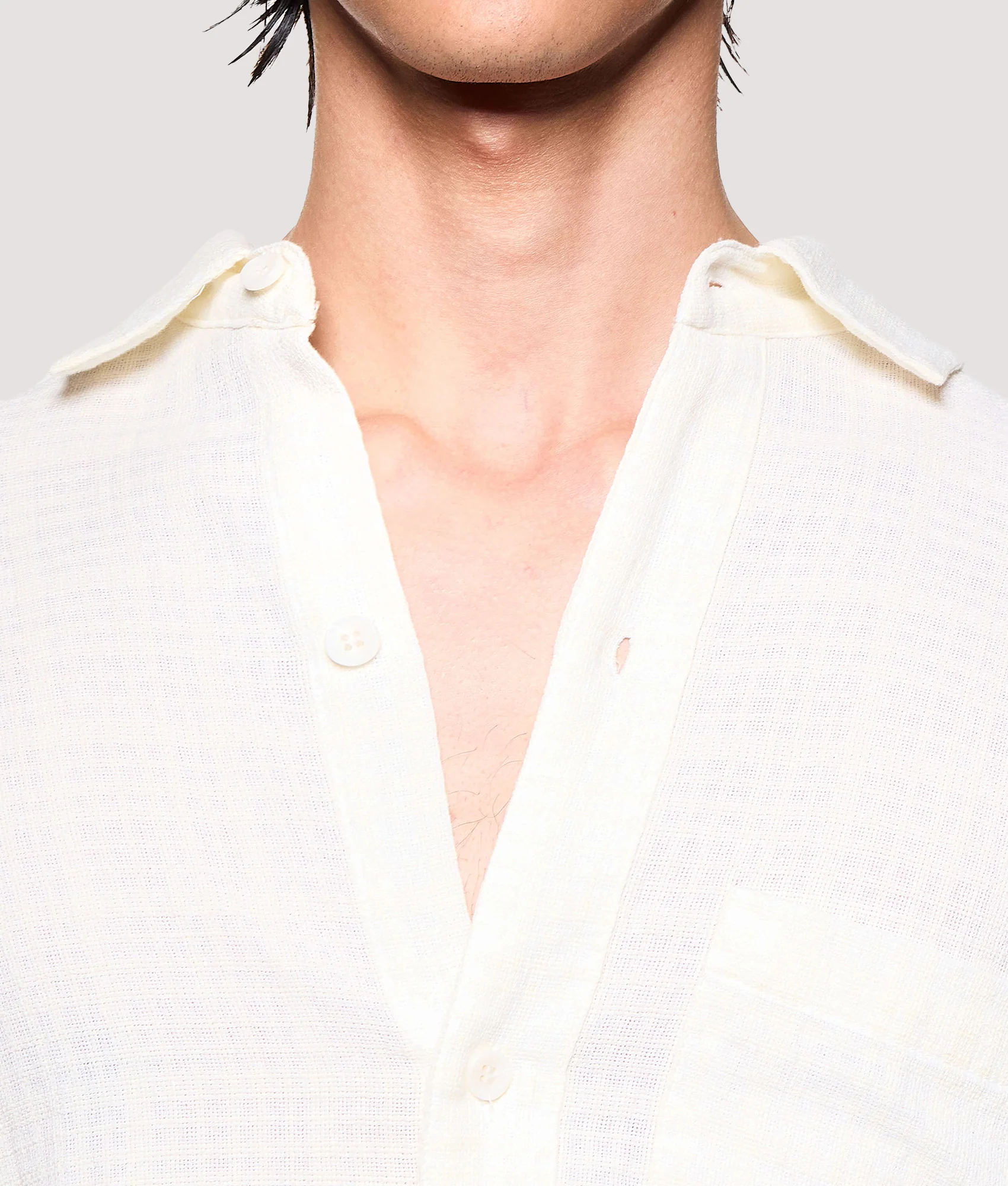 Box Fit Loose Weave Check Dress Shirt - Image 5