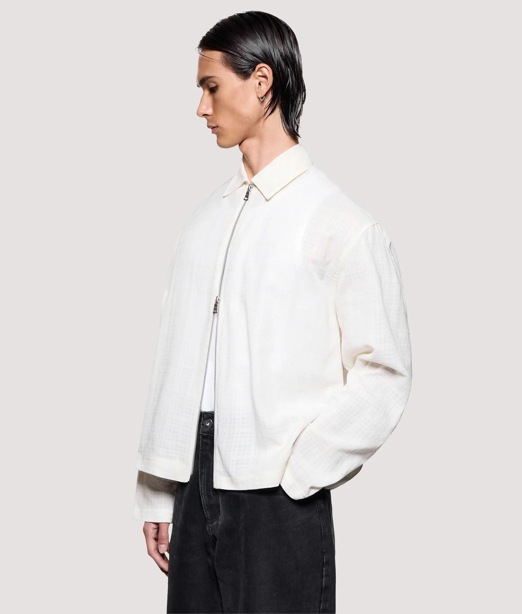 Box Fit Loose Weave Check Rider - Image 3