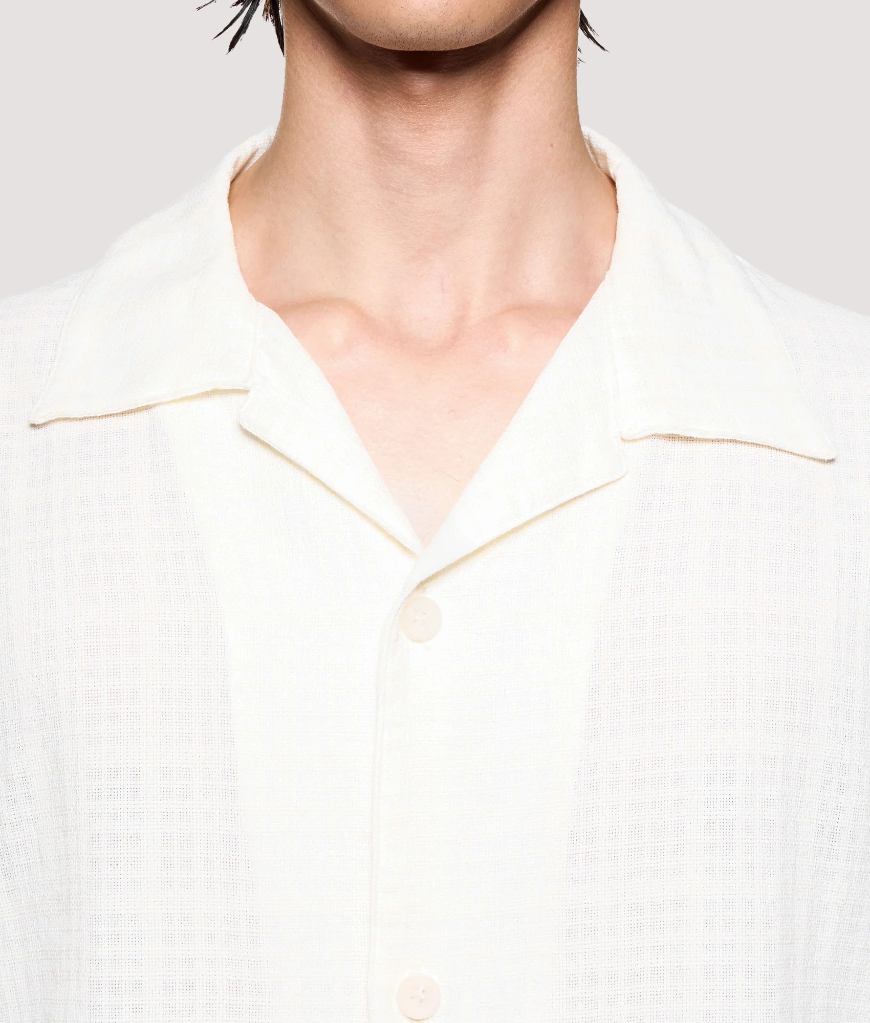 Box Fit Loose Weave Check Short Sleeve Vacation Shirt - Image 5