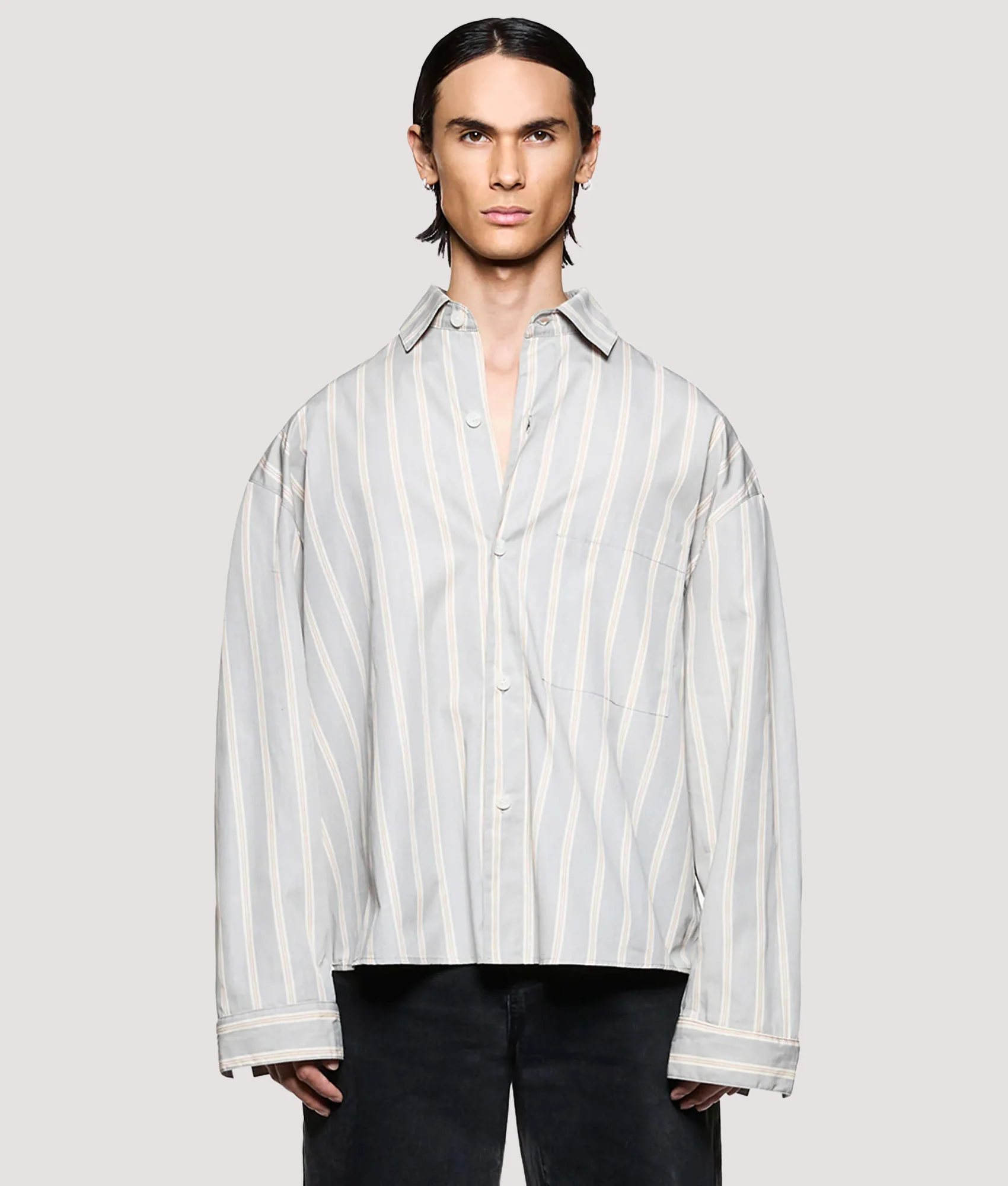 Box Fit Poplin Stripe Dress Shirt
