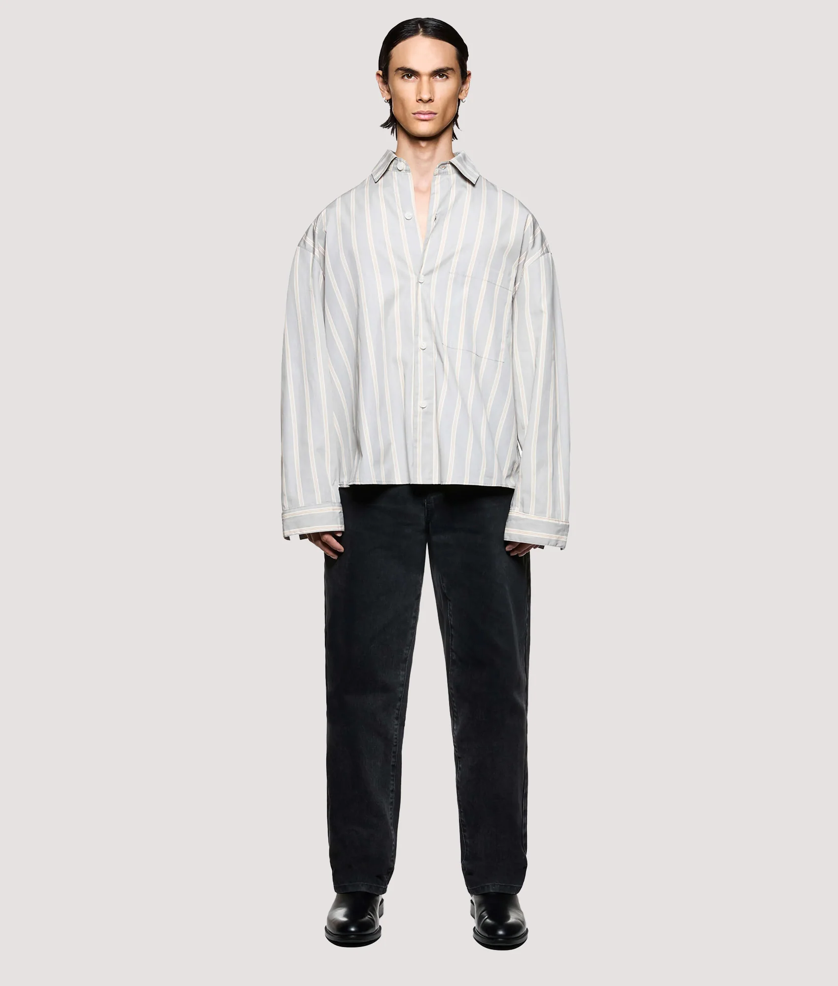 Box Fit Poplin Stripe Dress Shirt - Image 5