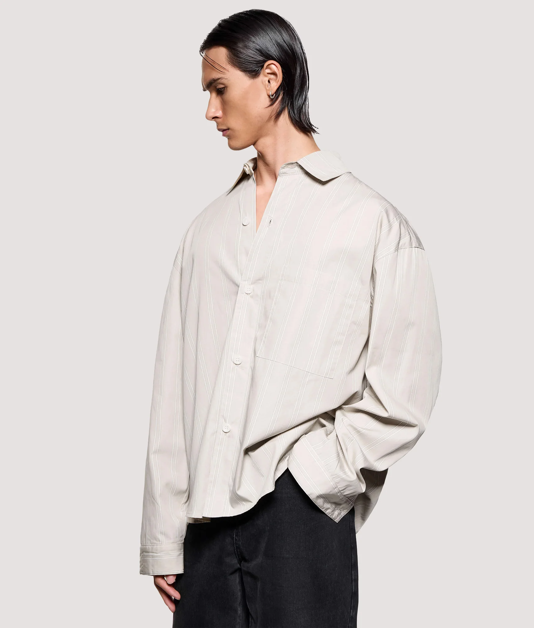 Box Fit Poplin Stripe Dress Shirt - Image 3