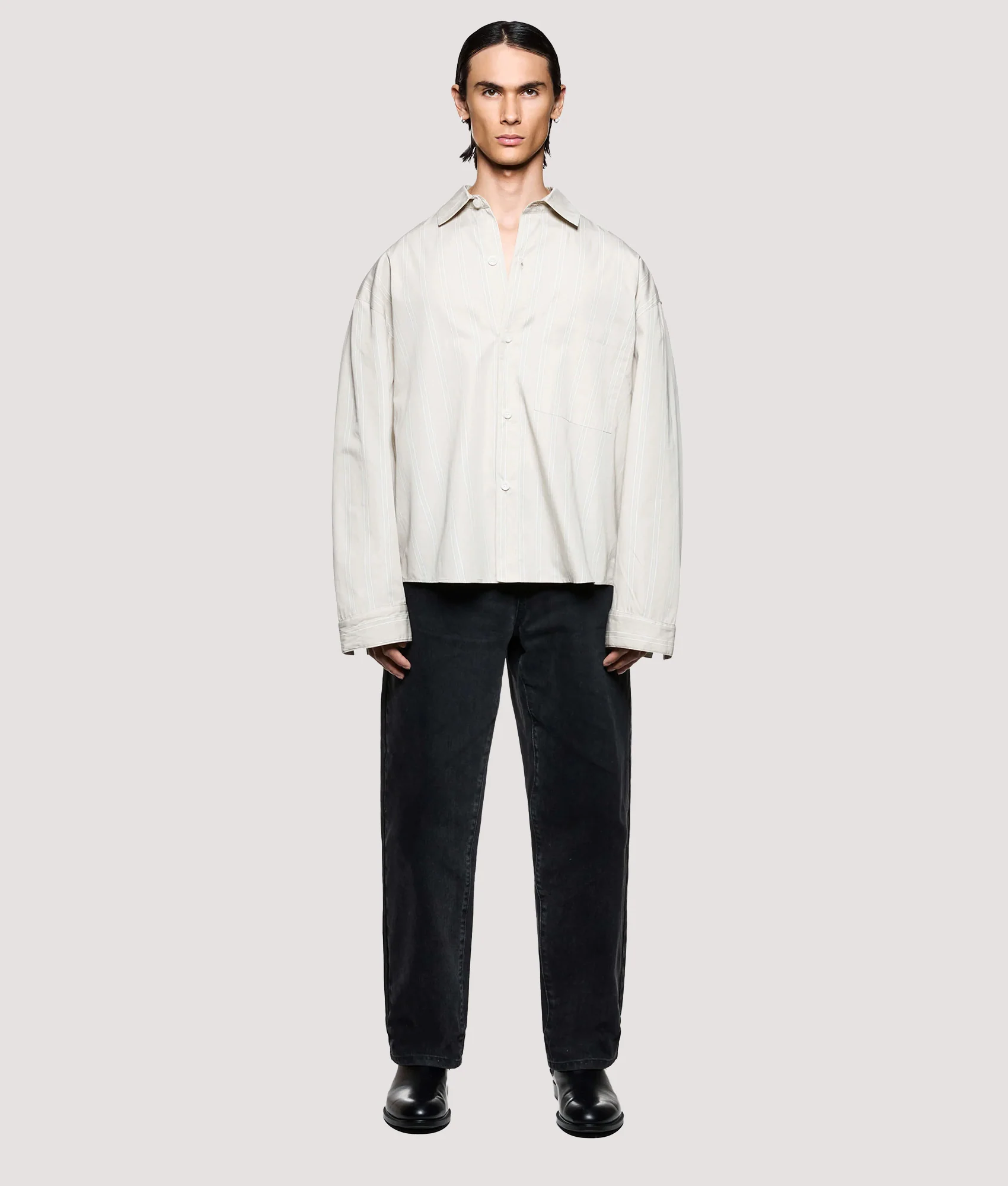 Box Fit Poplin Stripe Dress Shirt - Image 5