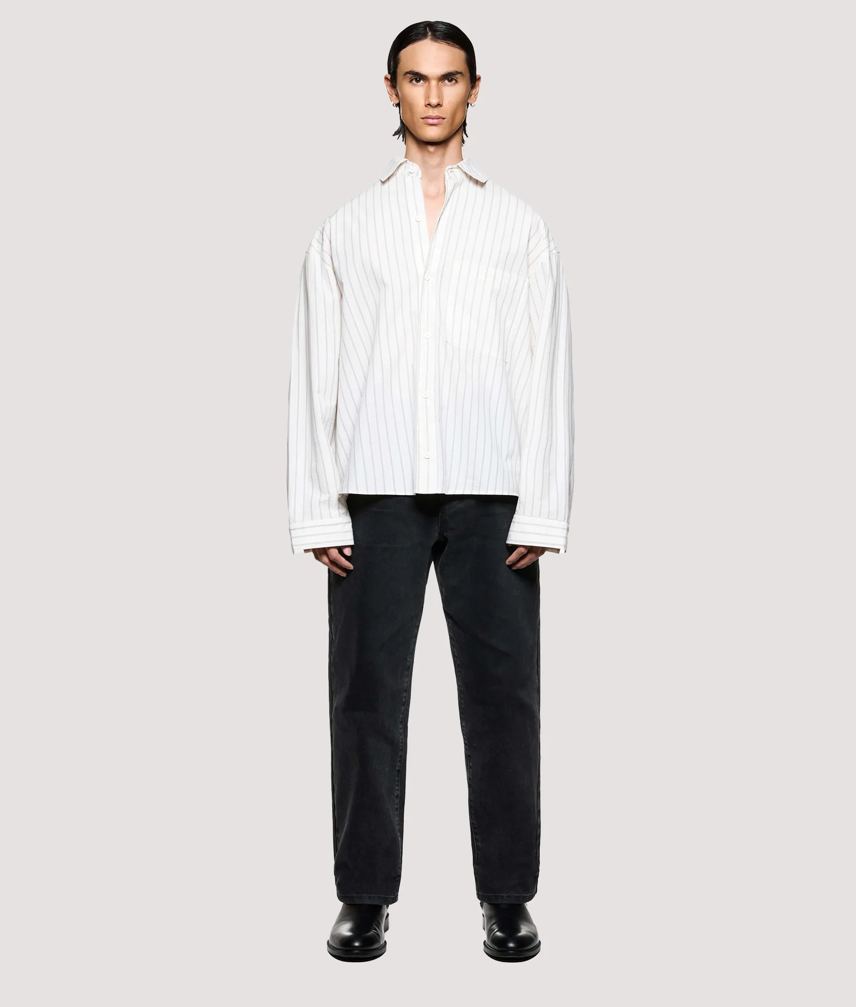 Box Fit Seersucker Stripe Dress Shirt - Image 6