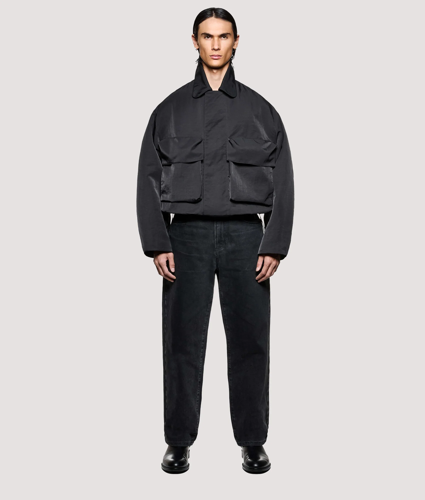 Box Fit Silky Nylon Pilot Jacket - Image 5