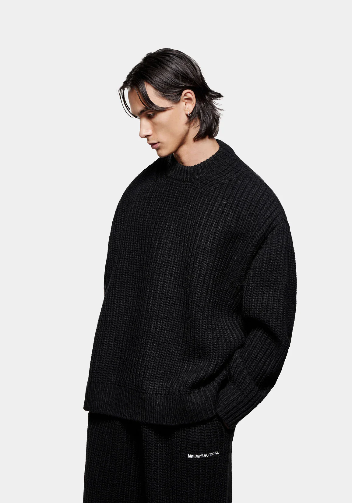 Oversized Fit Chunky Rib Knit Crewneck Jumper