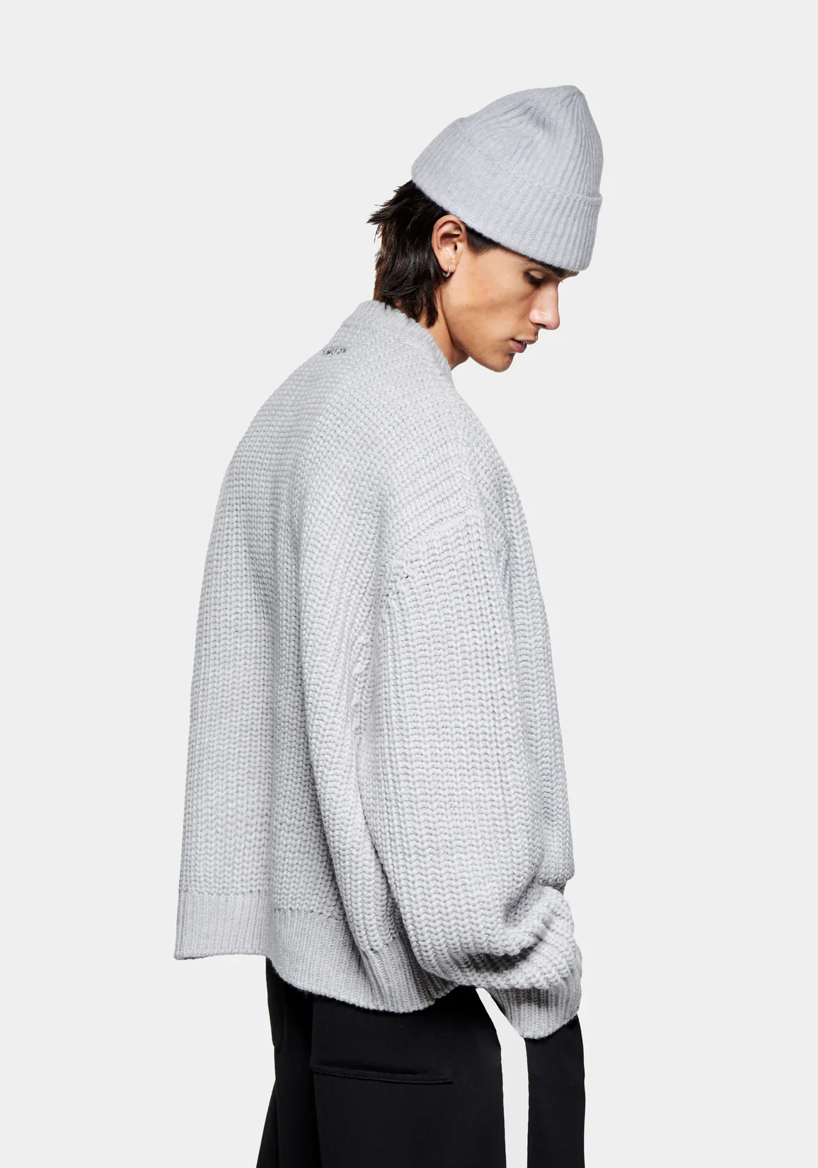 Oversized Fit Chunky Rib Knit Crewneck Jumper - Image 4