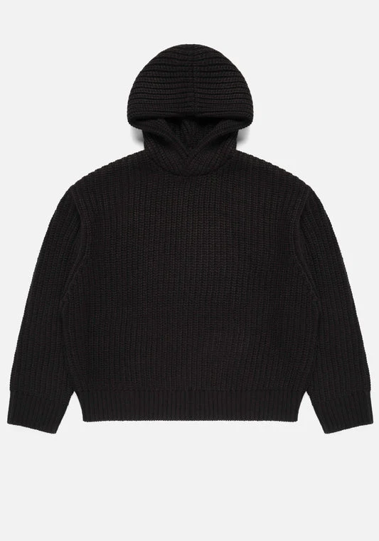 Oversized Fit Chunky Rib Knit Hoodie - Image 2