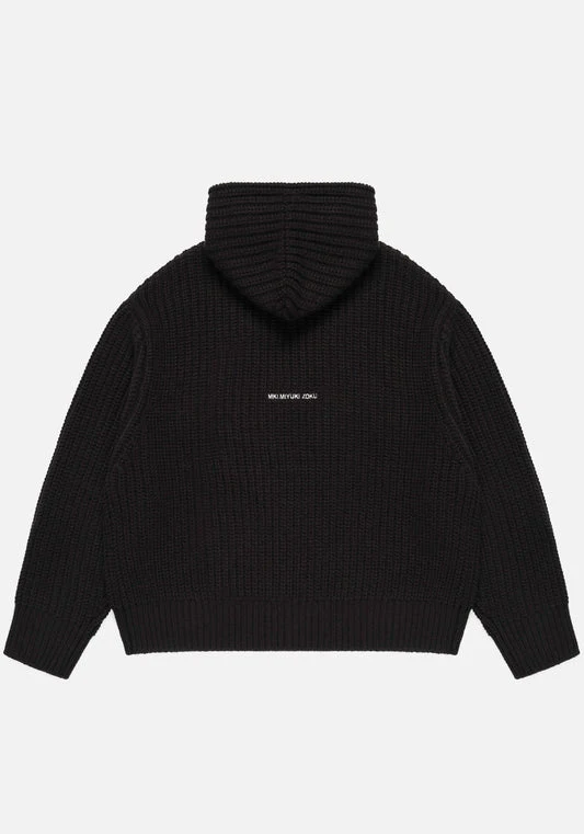 Oversized Fit Chunky Rib Knit Hoodie - Image 3