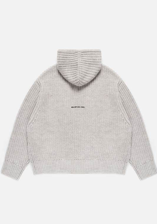Oversized Fit Chunky Rib Knit Hoodie - Image 3
