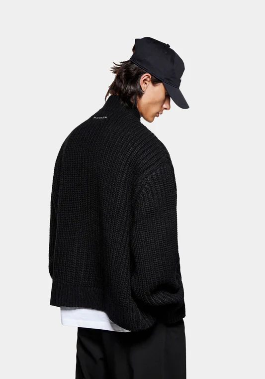 Oversized Fit Chunky Rib Knit Track Jacket - Image 5