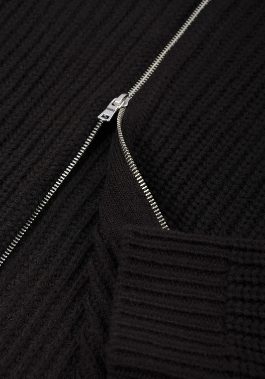 Oversized Fit Chunky Rib Knit Track Jacket - Image 8