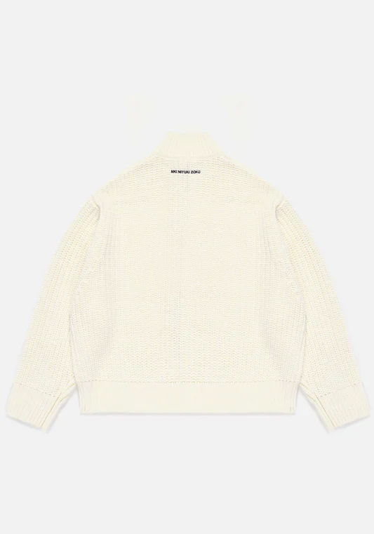 Oversized Fit Chunky Rib Knit Track Jacket - Image 6
