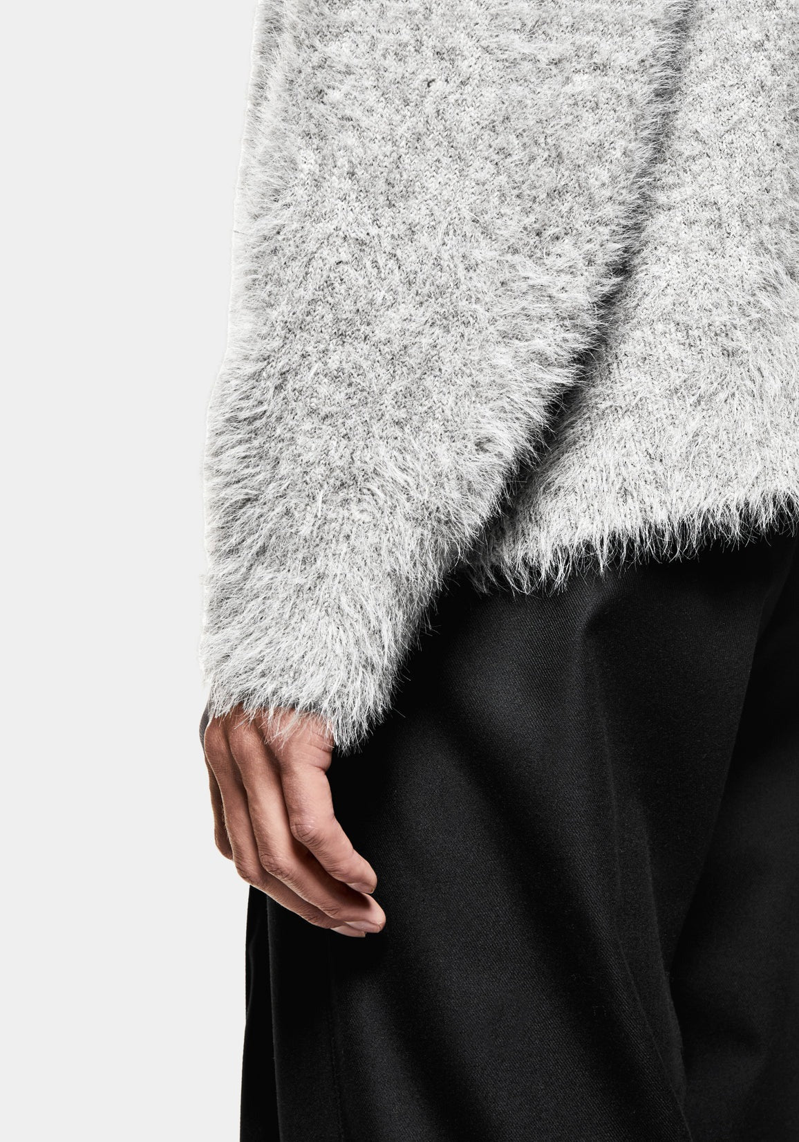 Faux Alpaca Knit Track Jacket - Image 4
