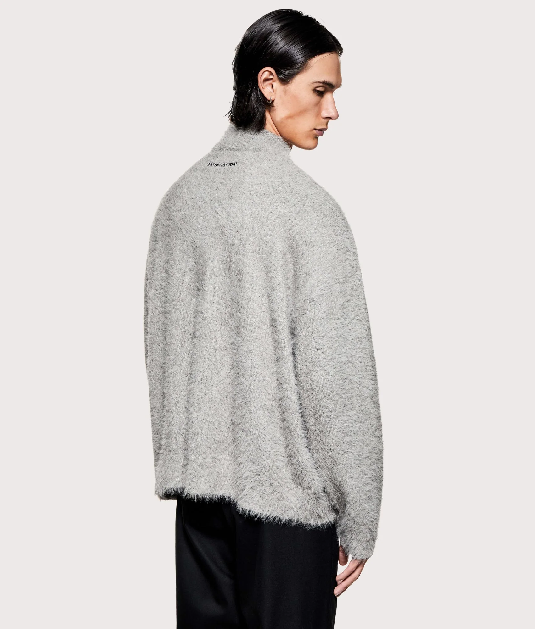 Faux Alpaca Knit Track Jacket - Image 3