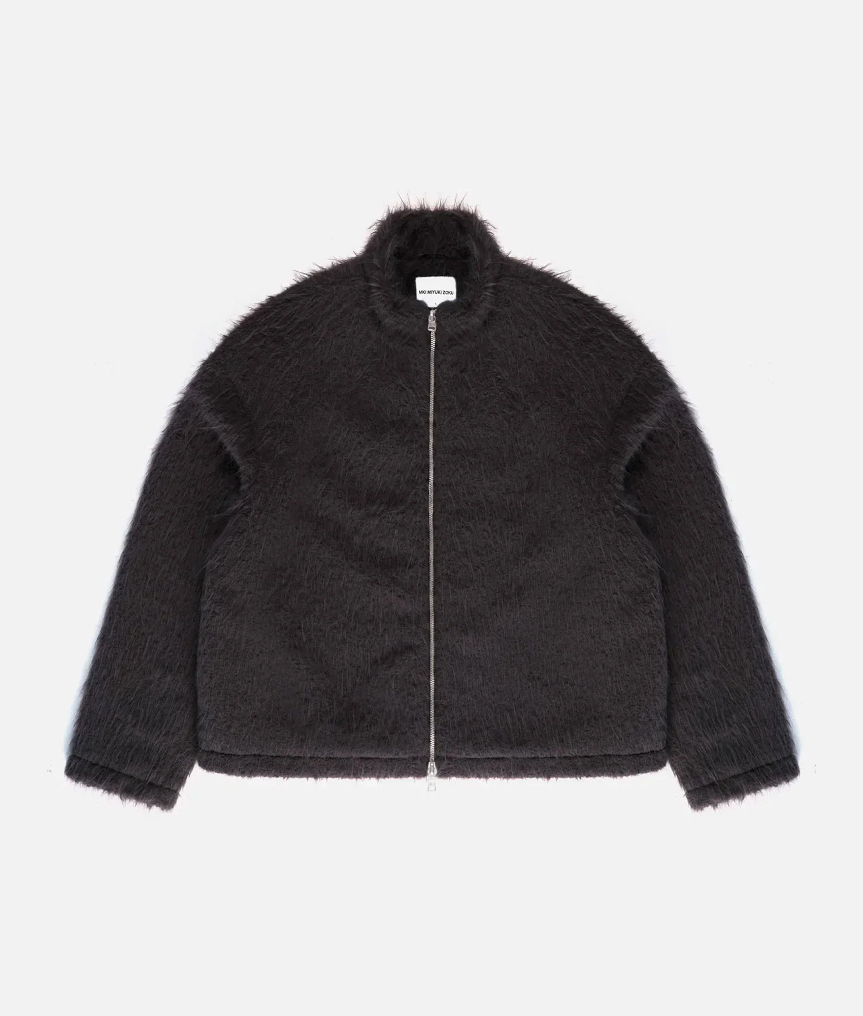 Oversized Fit Faux Alpaca Track Jacket - Image 2