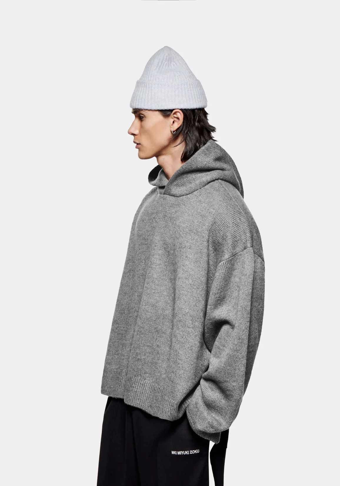 Oversized Fit Mohair Blend Knit Hoodie - Image 6