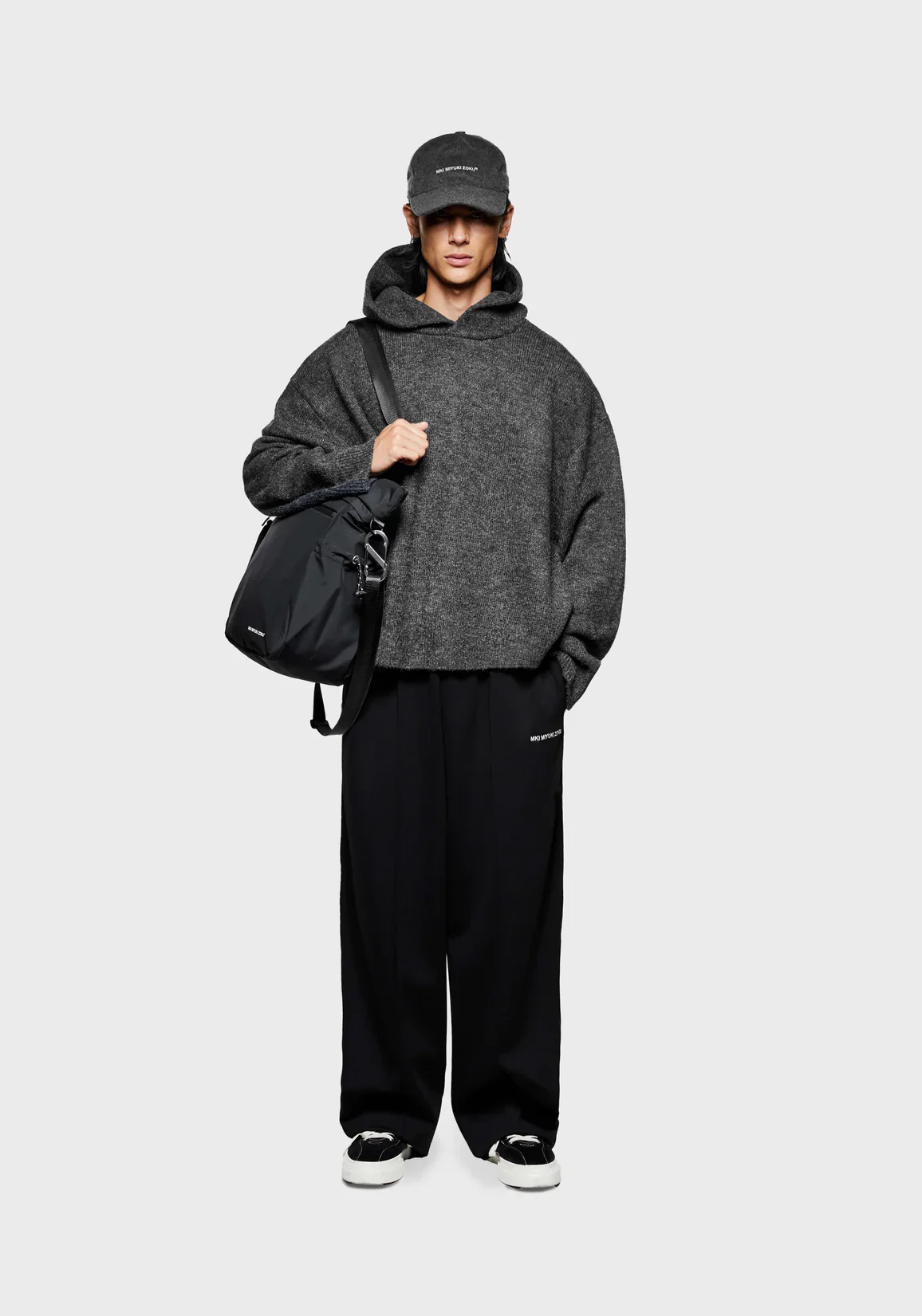 Oversized Fit Mohair Blend Knit Hoodie - Image 4