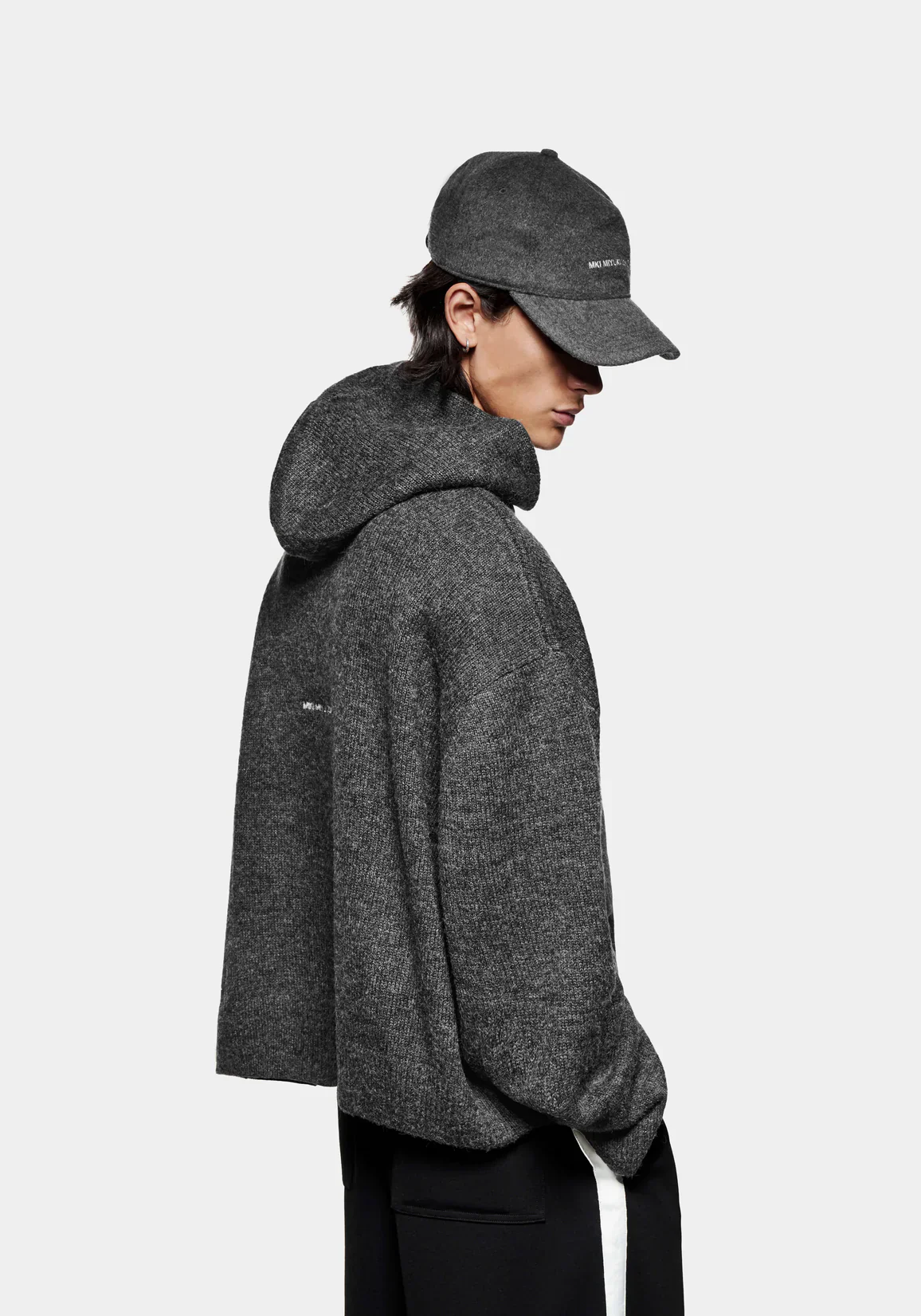 Oversized Fit Mohair Blend Knit Hoodie - Image 5
