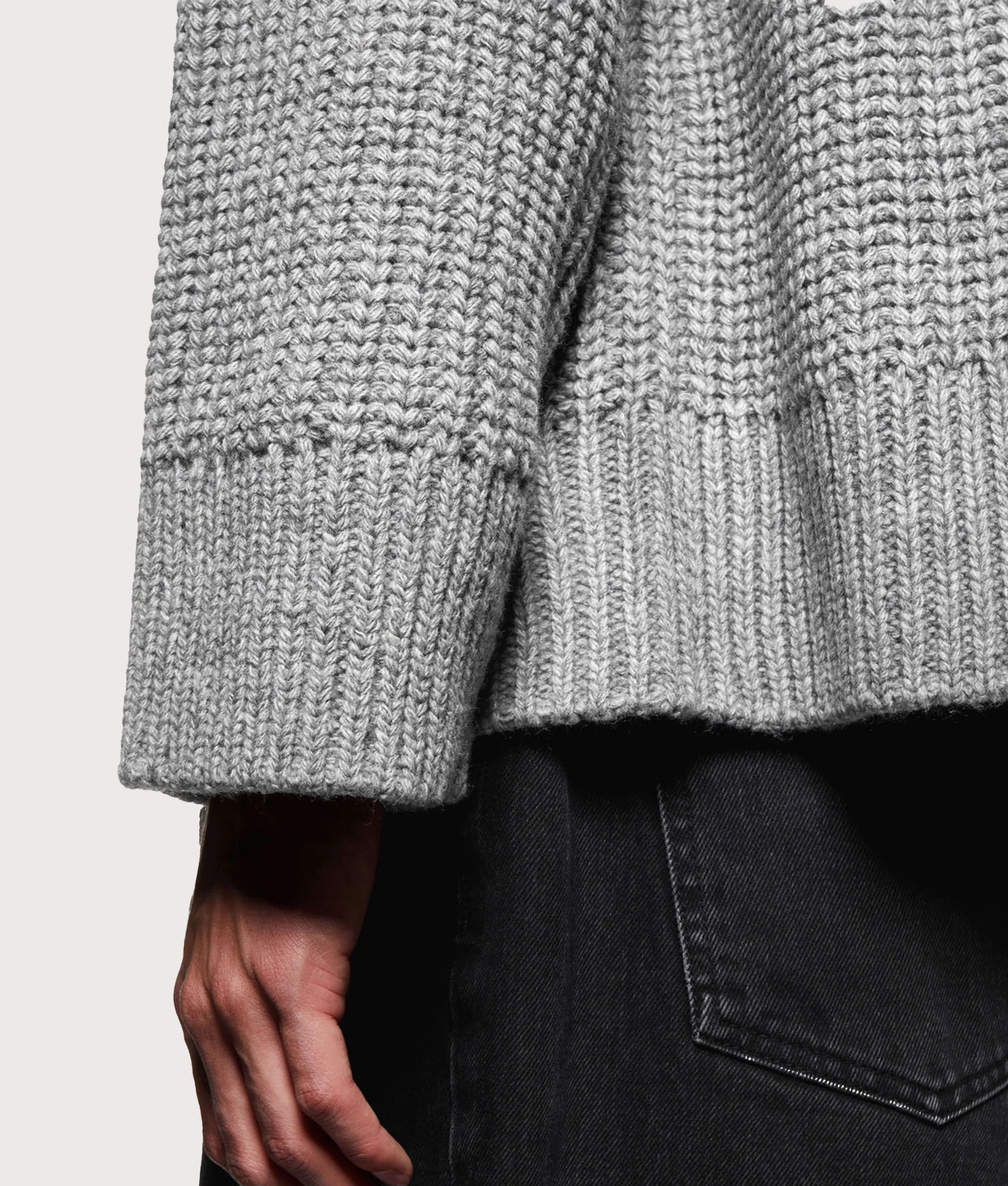 Oversized Chunky Rib Knit Crewneck Jumper - Image 6