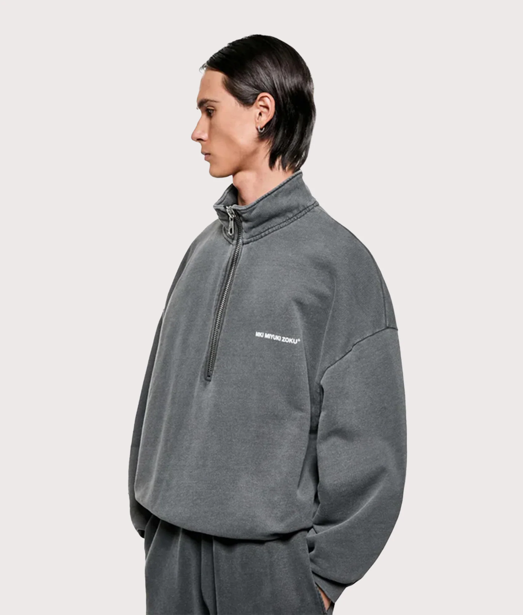 Oversized Uniform Quarter Zip Sweatshirt - Image 2
