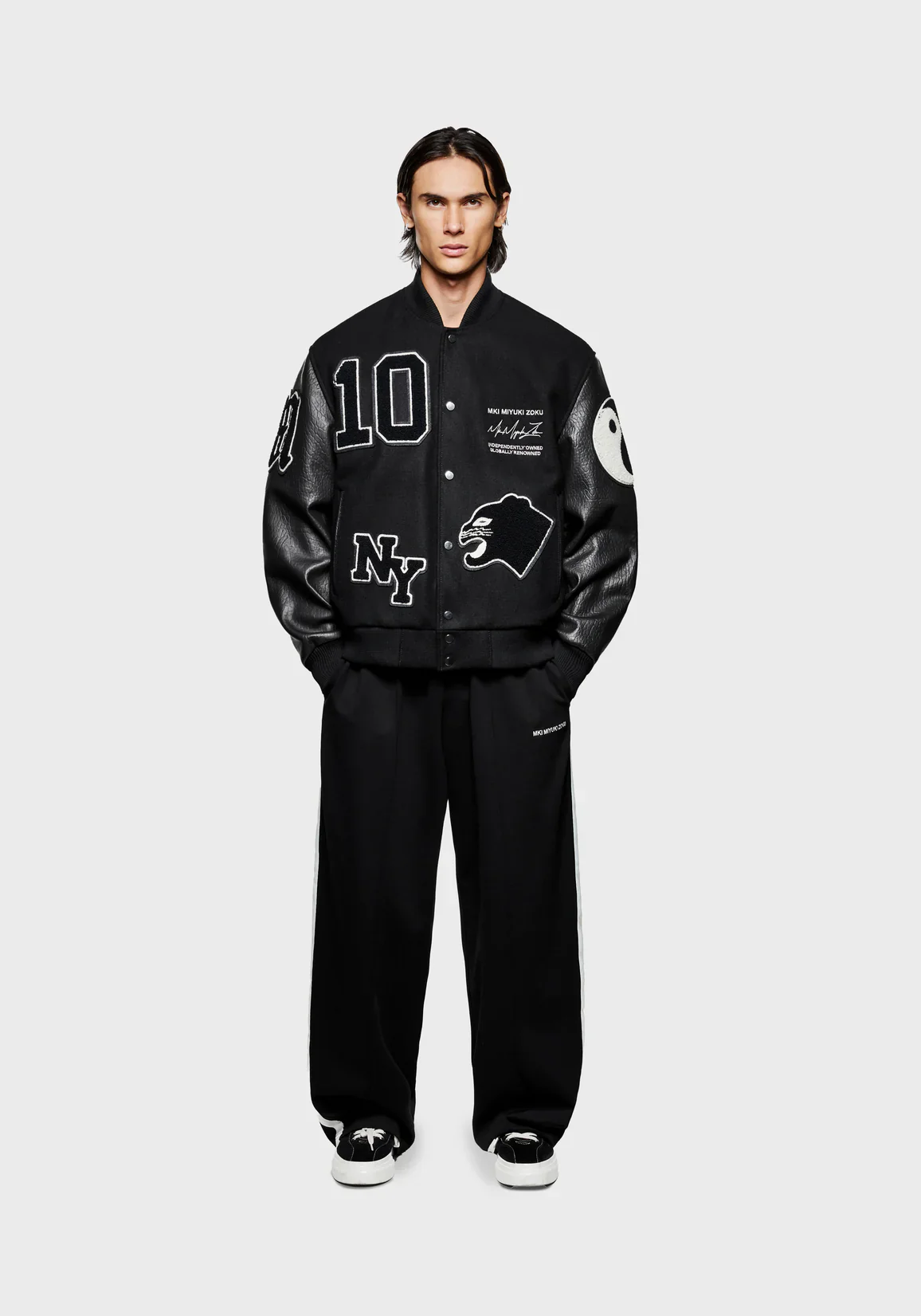 Oversized Fit Patch Varsity Jacket - Image 4