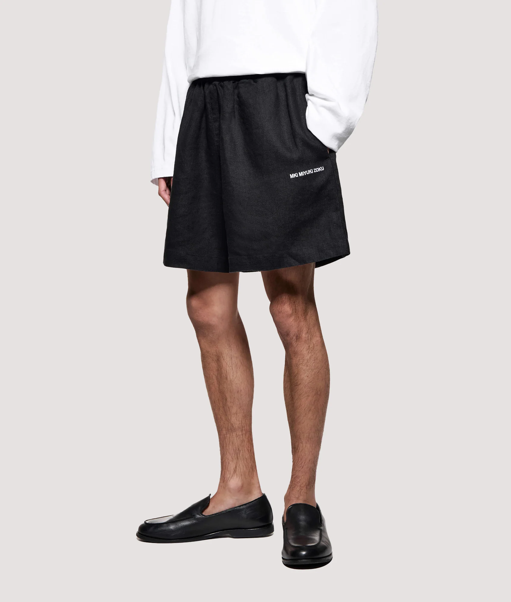 Relaxed Fit Linen Wide Leg Shorts