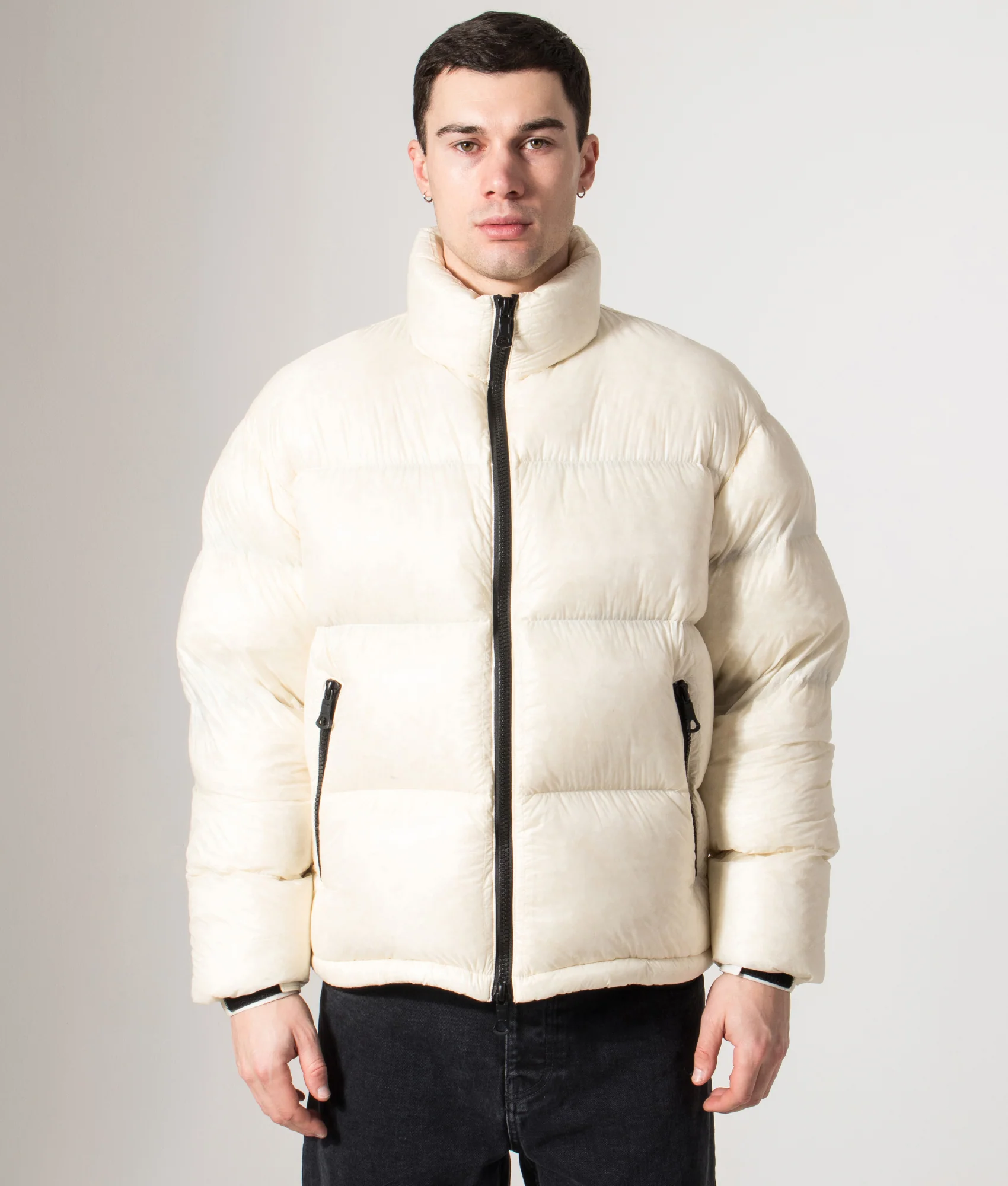 Translucent Funnel Neck Bubble Jacket - Image 2