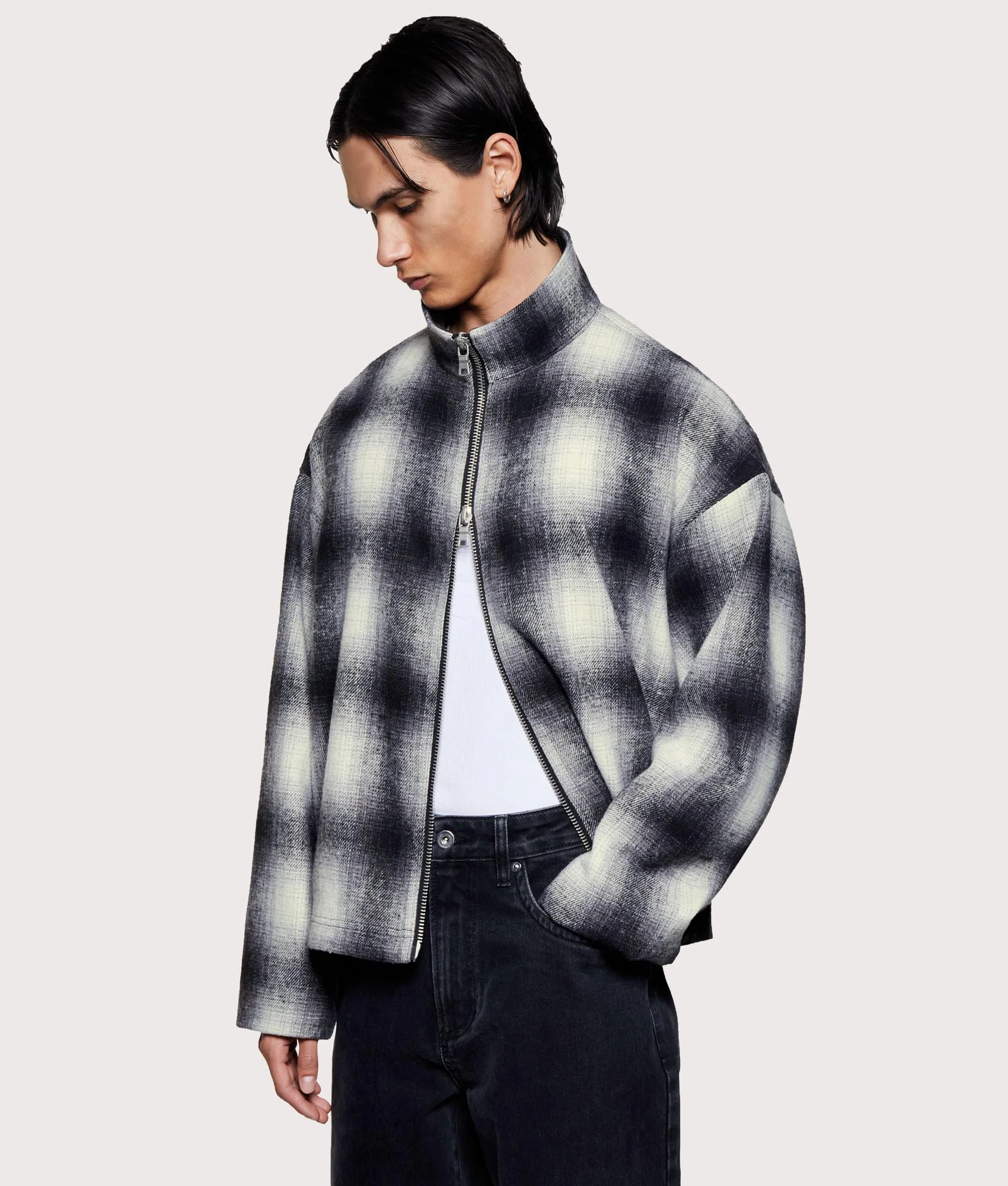 Wool Check Track Jacket - Image 4