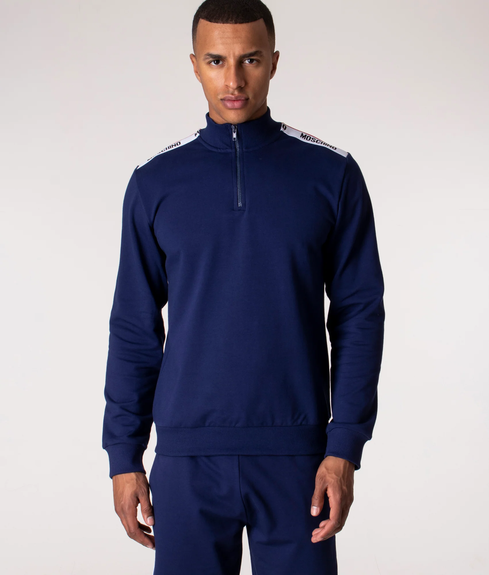 Quarter Zip Shoulder Taped Sweatshirt