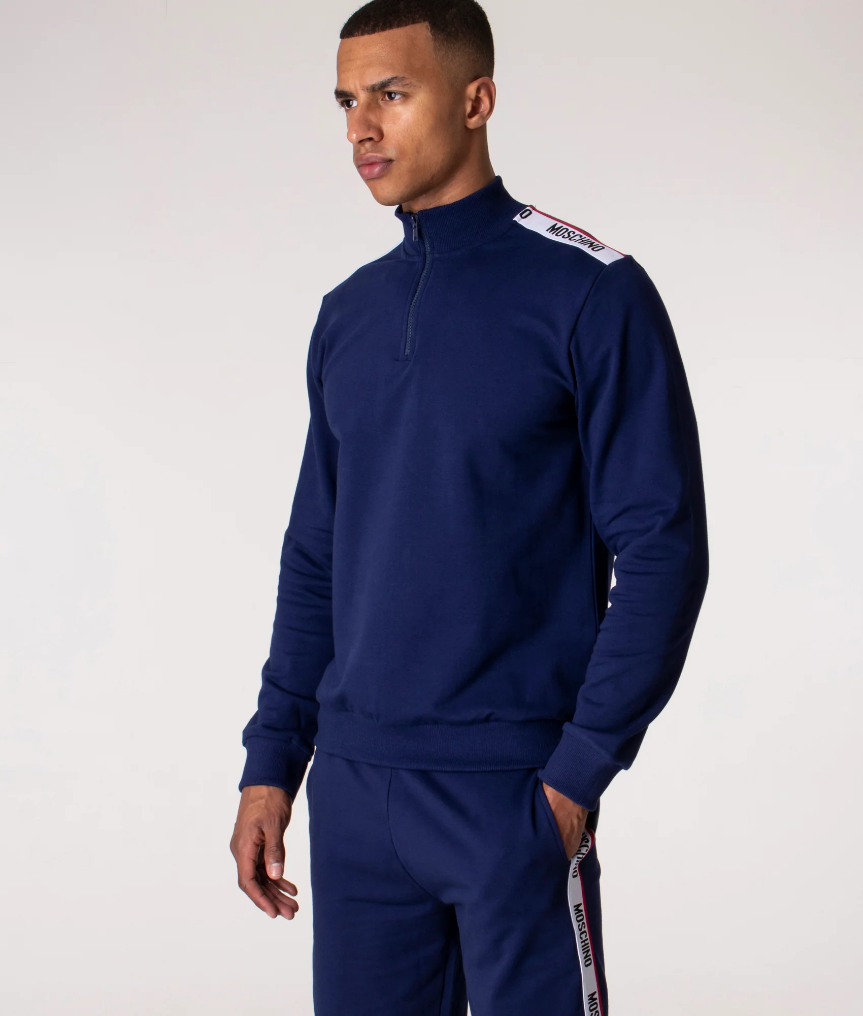 Quarter Zip Shoulder Taped Sweatshirt - Image 5