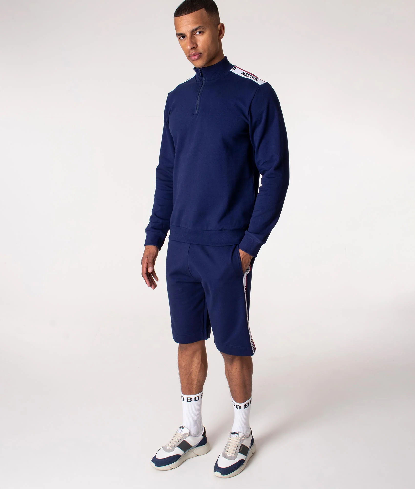 Quarter Zip Shoulder Taped Sweatshirt - Image 7