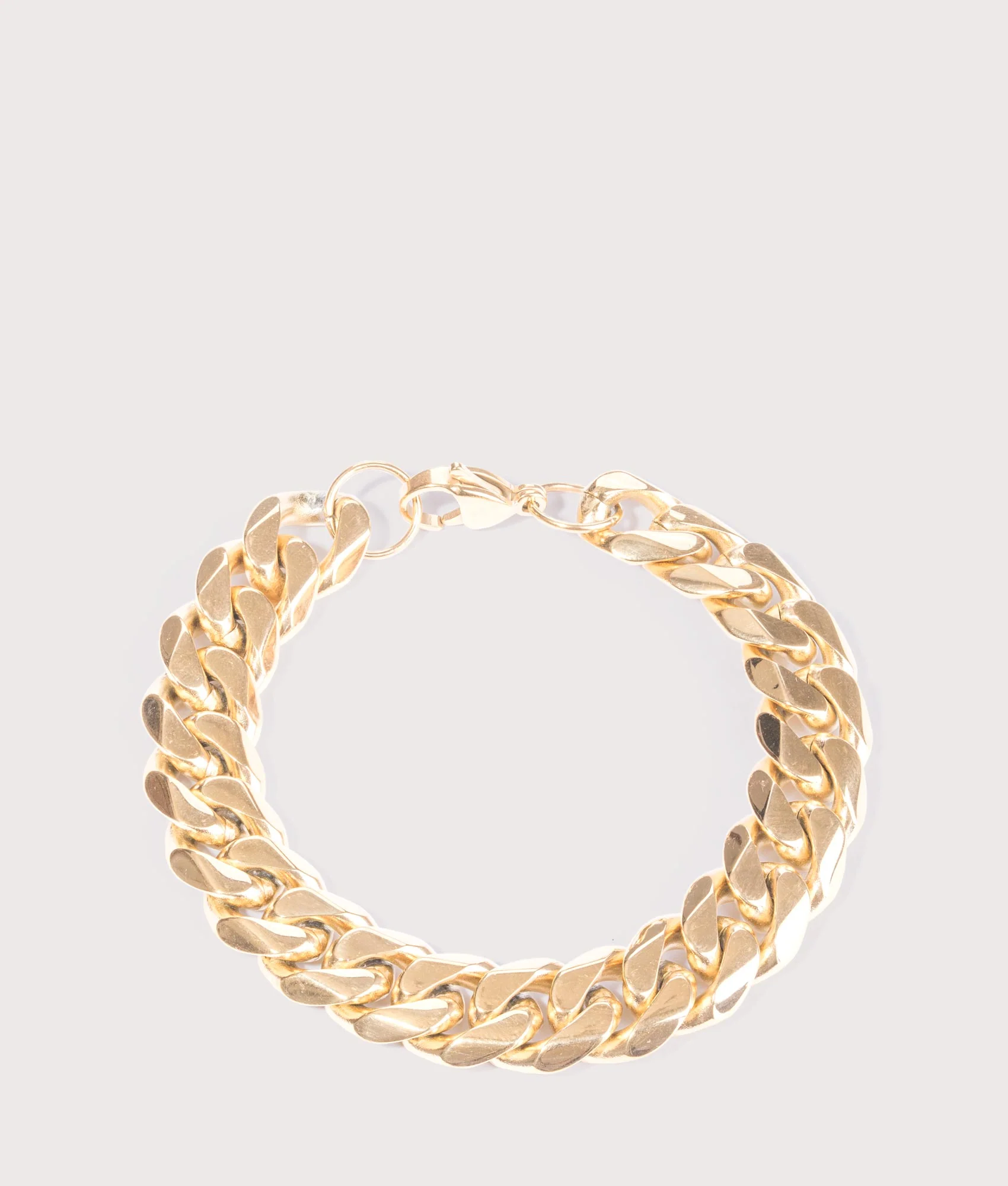Gold Stainless Steel Cuban Bracelet 12mm 19.5cm