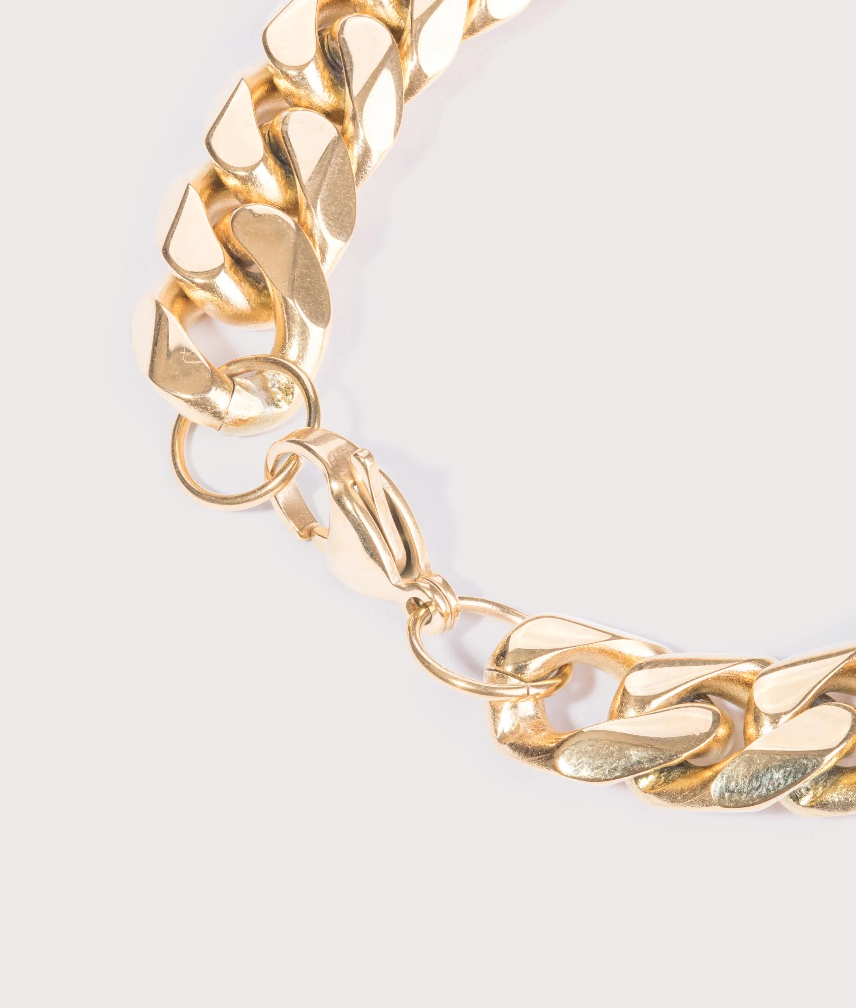 Gold Stainless Steel Cuban Bracelet 12mm 21.5cm - Image 2