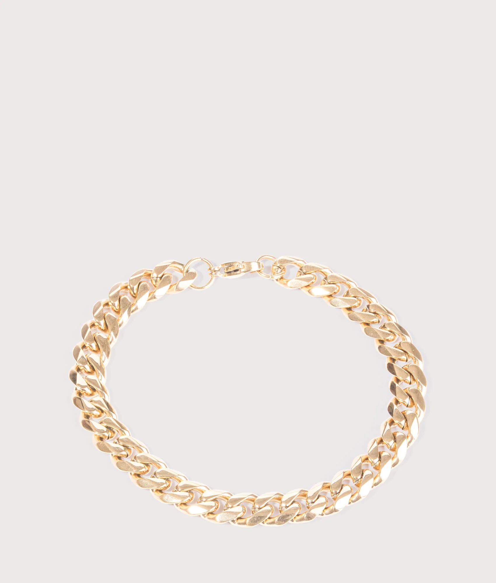 Gold Stainless Steel Cuban Bracelet 8mm 19.5cm