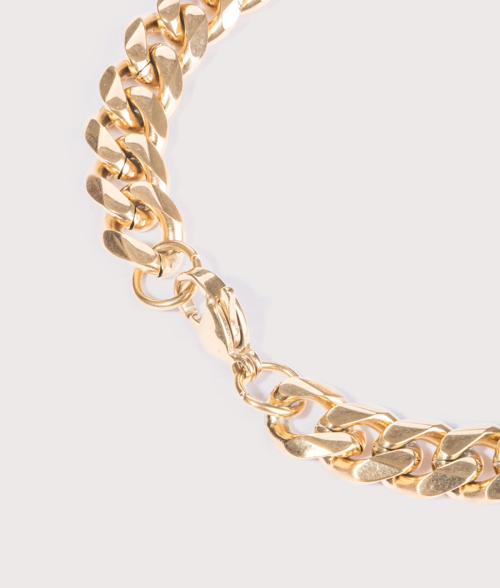 Gold Stainless Steel Cuban Bracelet 8mm 21.5cm - Image 2
