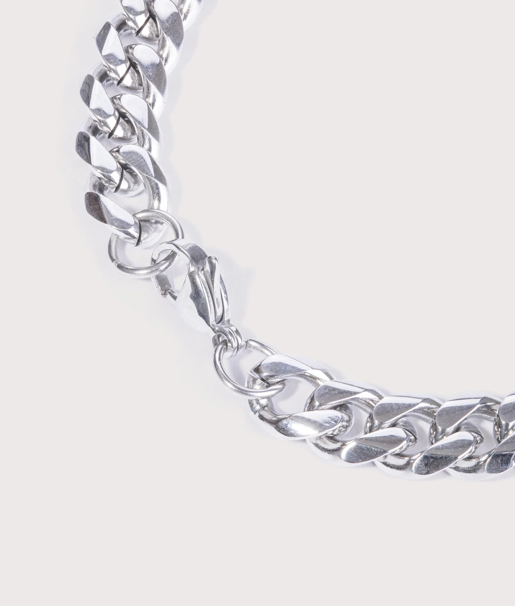 Silver Stainless Steel Cuban Bracelet 8mm 21.5cm - Image 2