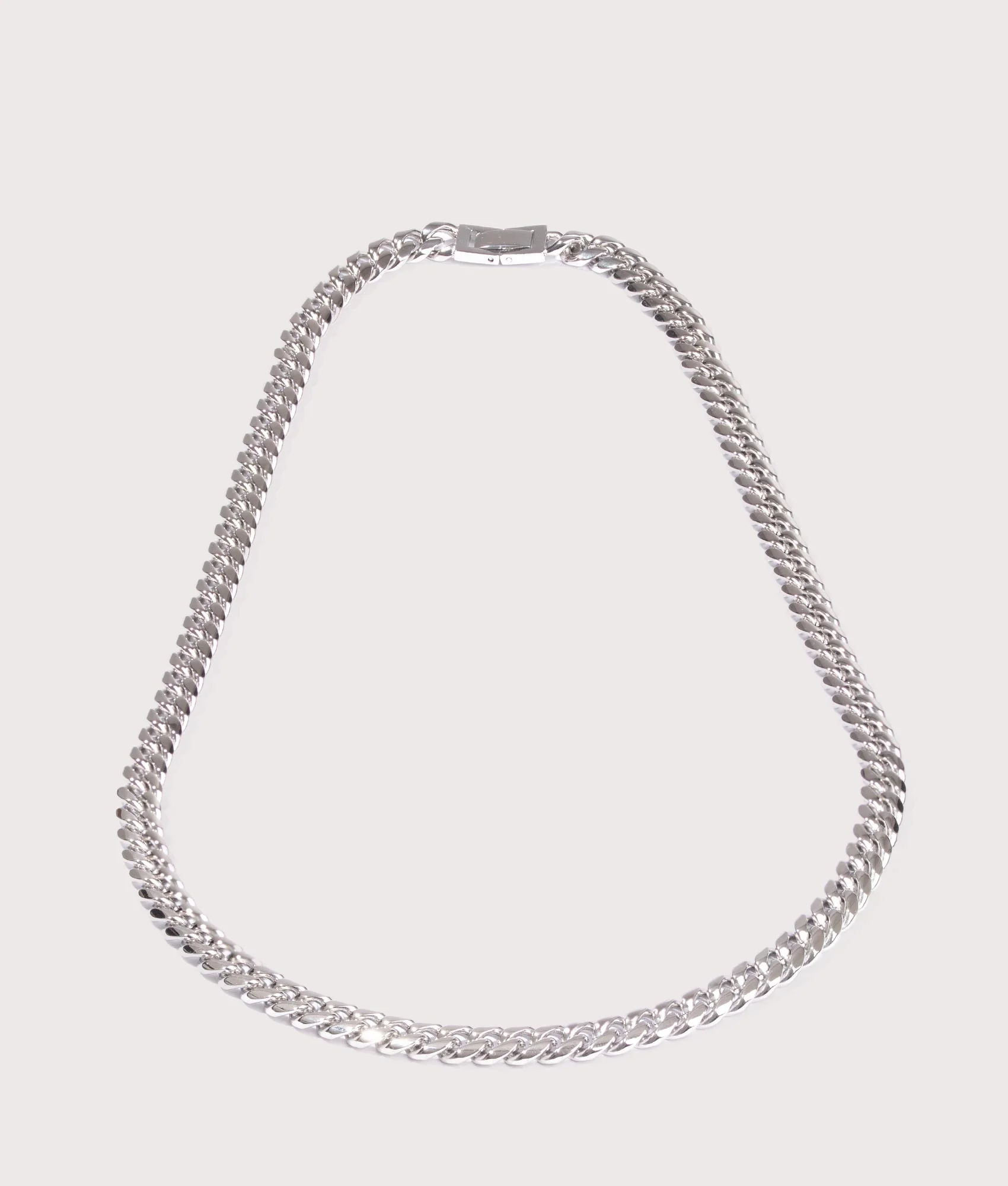 Silver Stainless Steel Cuban Link Chain 8mm 22"