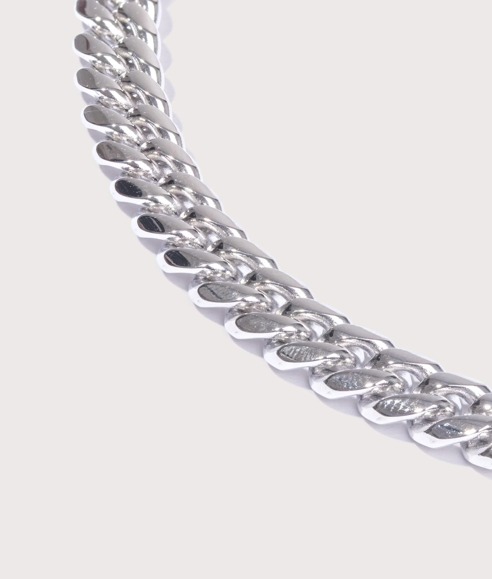 Silver Stainless Steel Cuban Link Chain 8mm 22" - Image 2