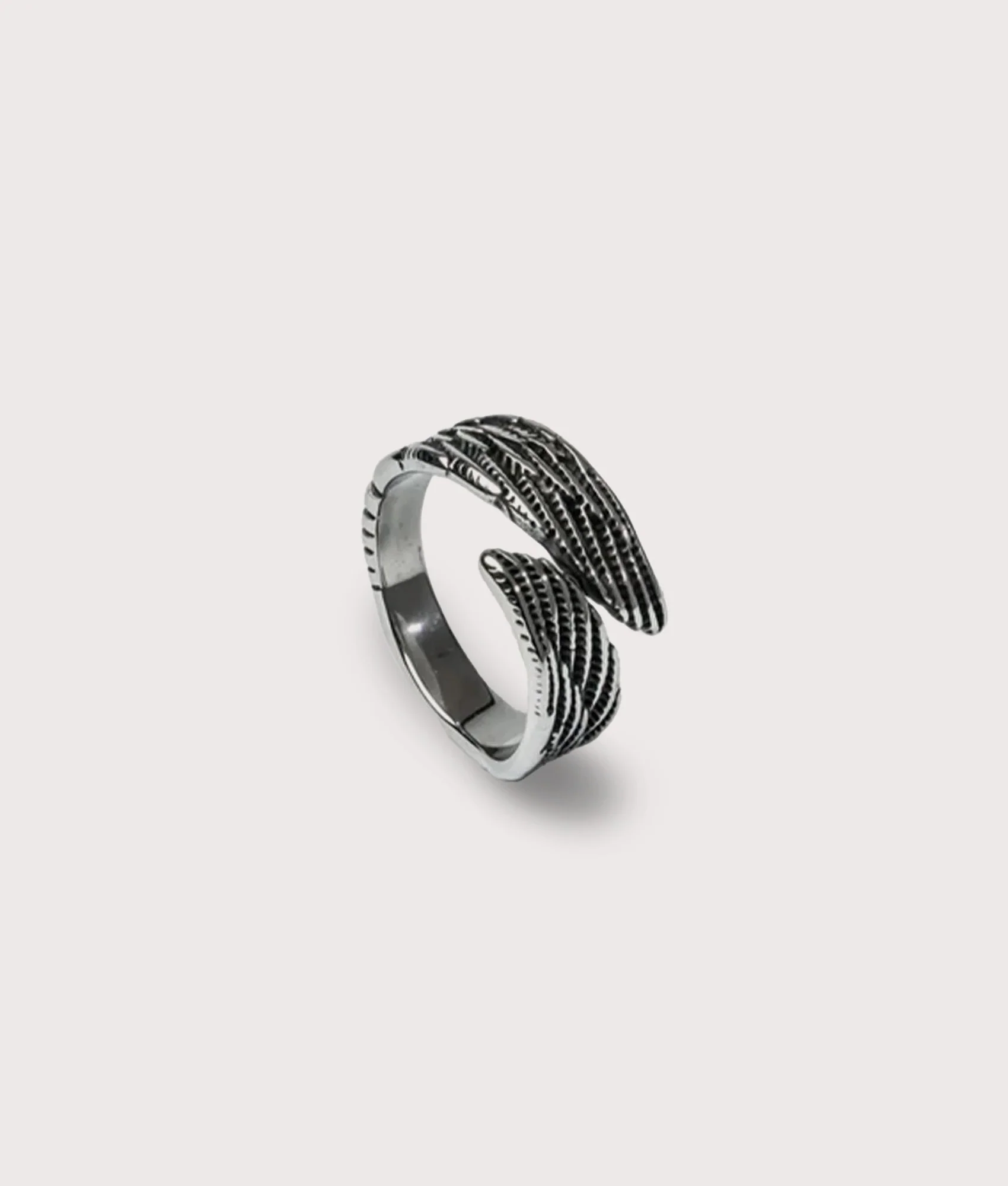 Silver Stainless Steel Wing Ring - Image 2