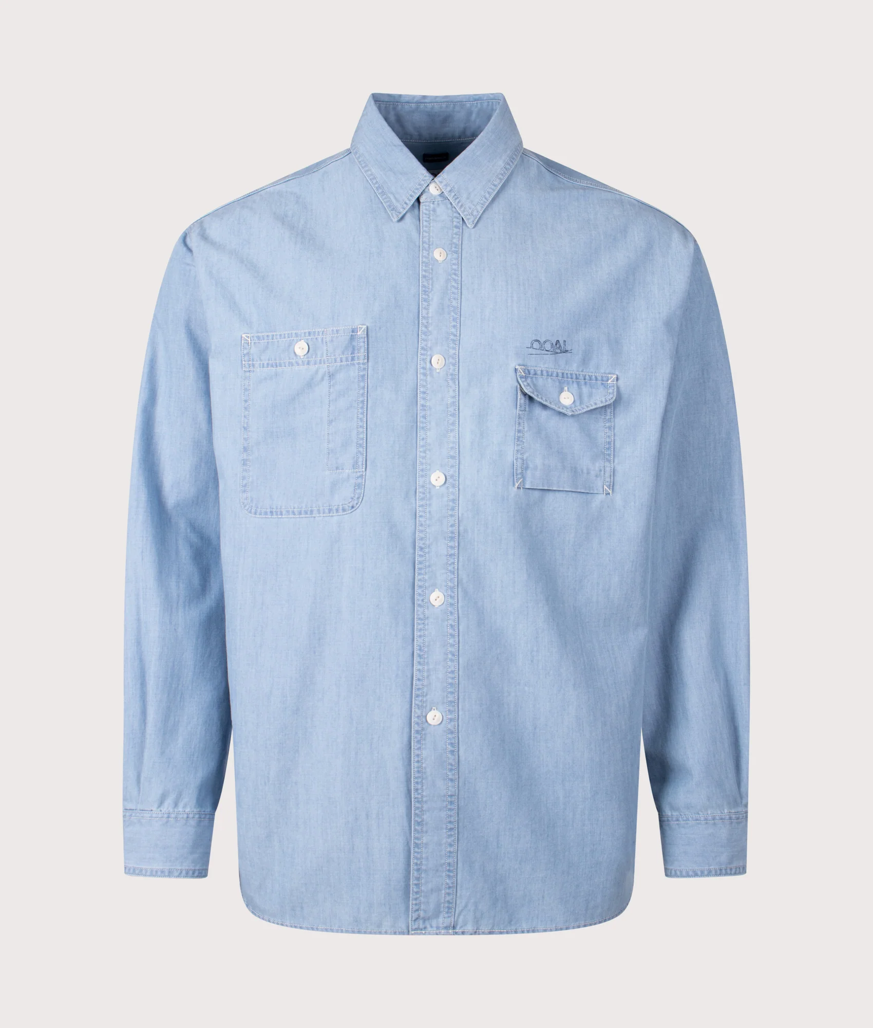 Oversized Regular Collar Chambray Shirt