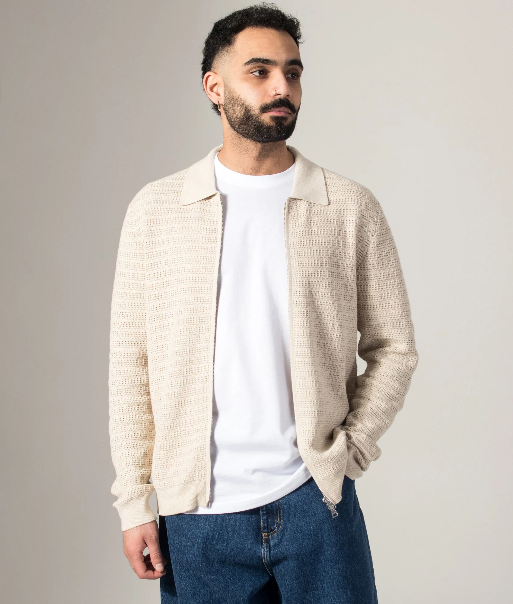 Gustav Zip Through Knit Cardigan - Image 2