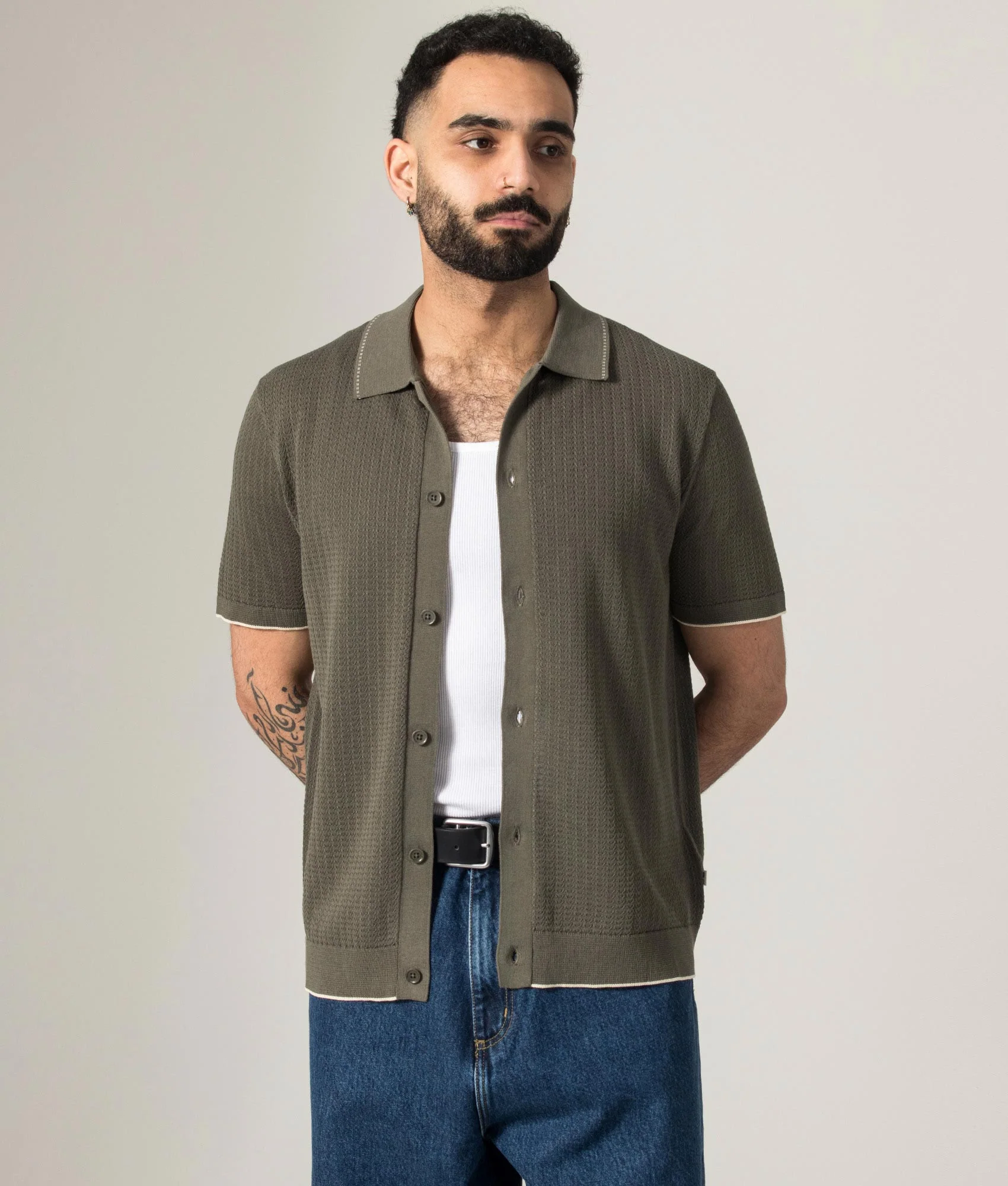 Nalo Knit Textured Stitch Shirt - Image 2