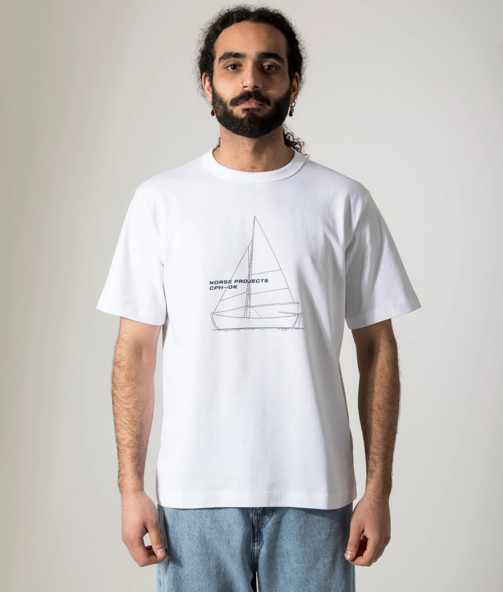 Holger Organic Boat Print T-Shirt - Image 3