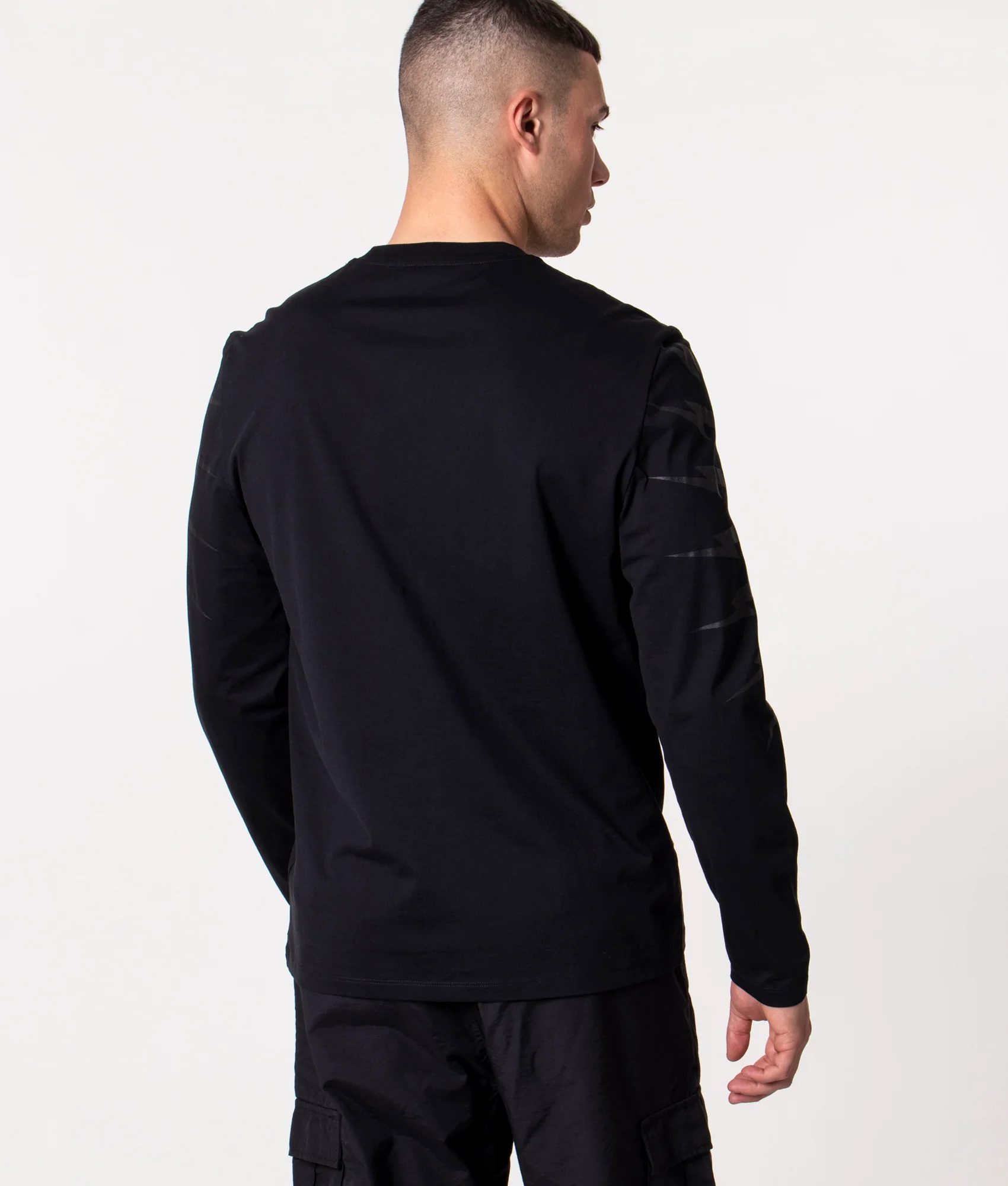 Off Set Fair Isle Thunderbolt Sleeve T-Shirt - Image 3