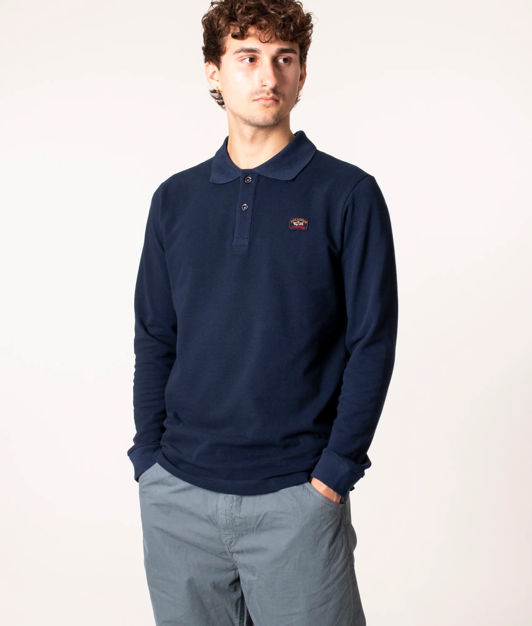 Slim Fit Long Sleeve Polo Shirt