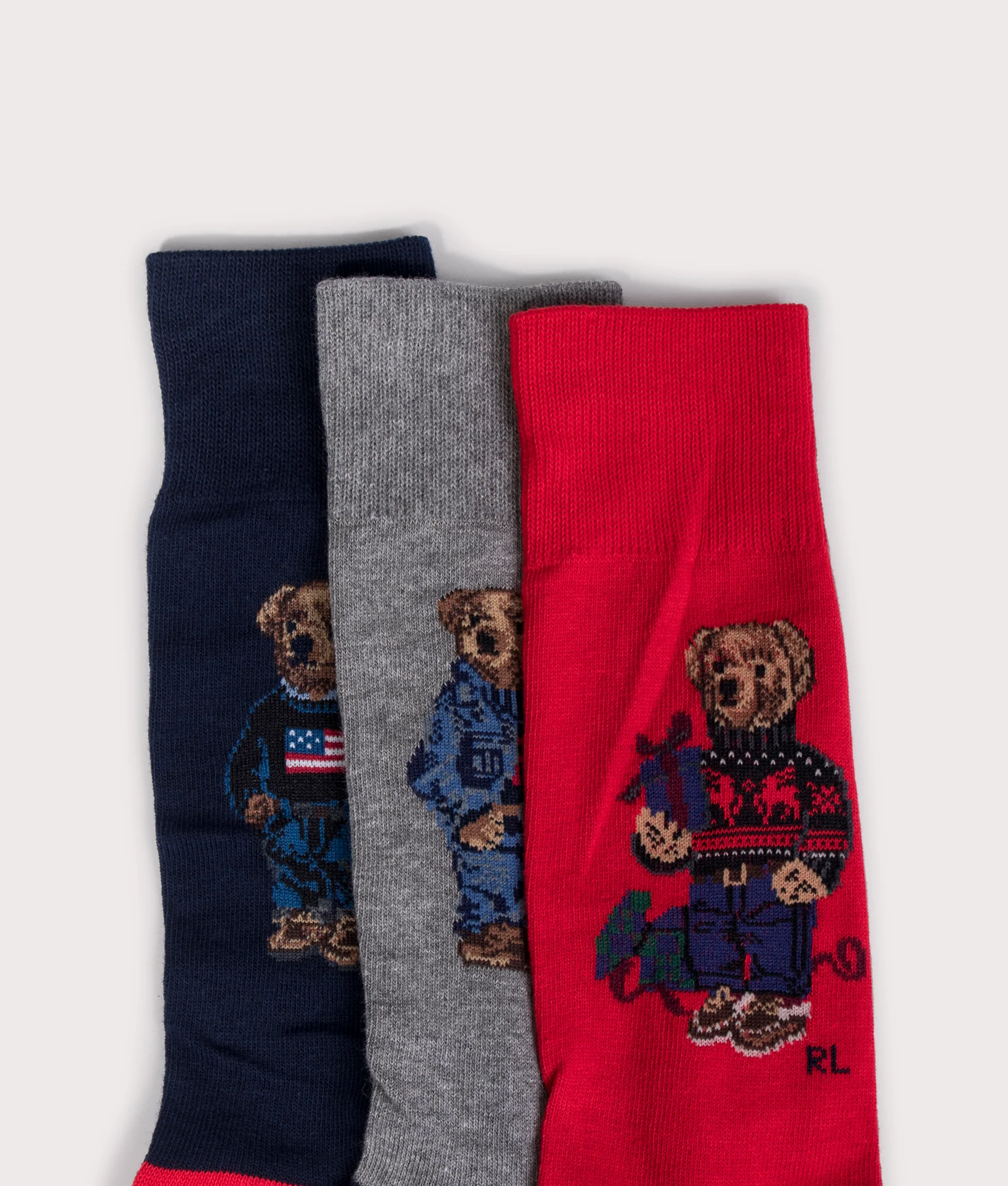 3 Pack of Polo Bear Crew Socks with Gift Box - Image 4