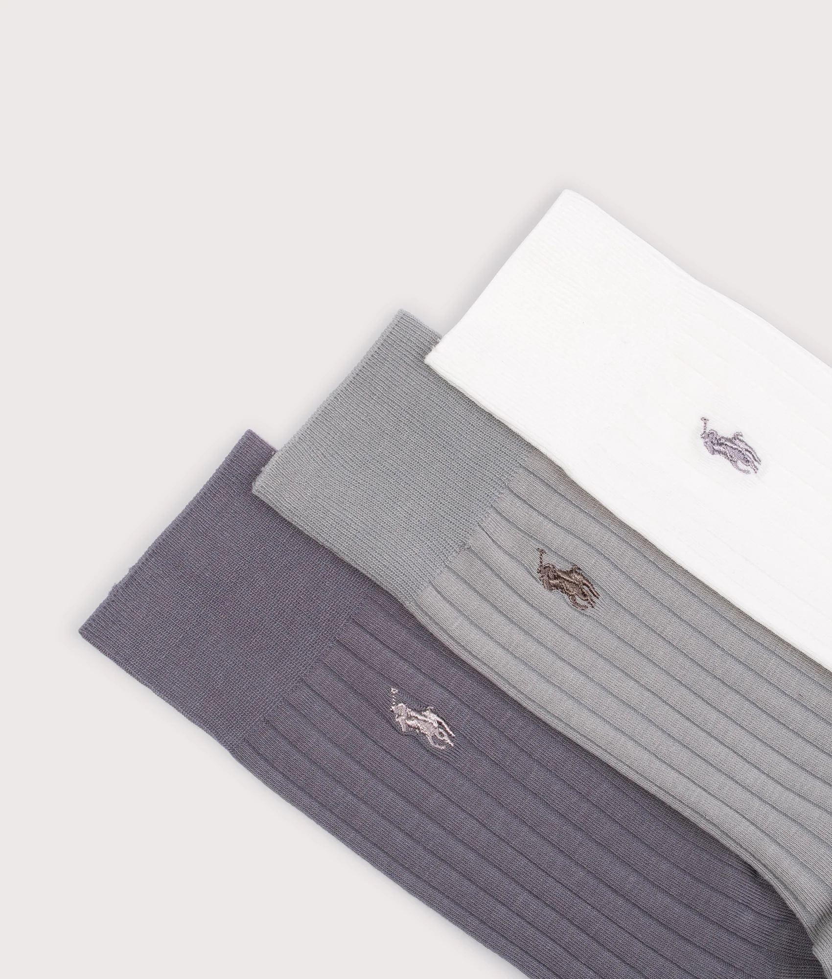 3 Pack of Egyptian Rib Crew Socks - Image 2