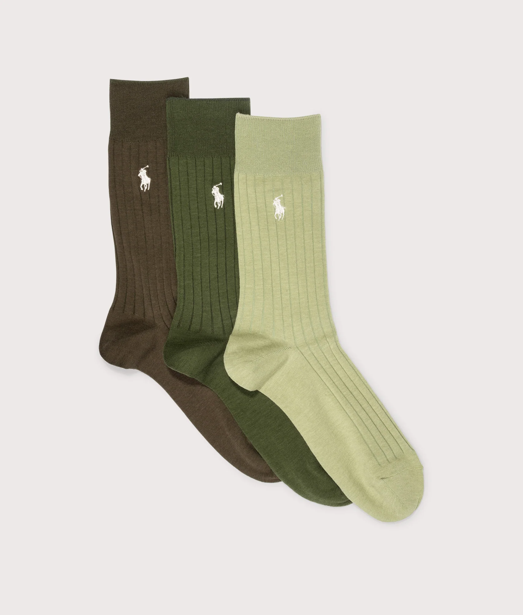 3 Pack Ribbed Cotton-blend Socks