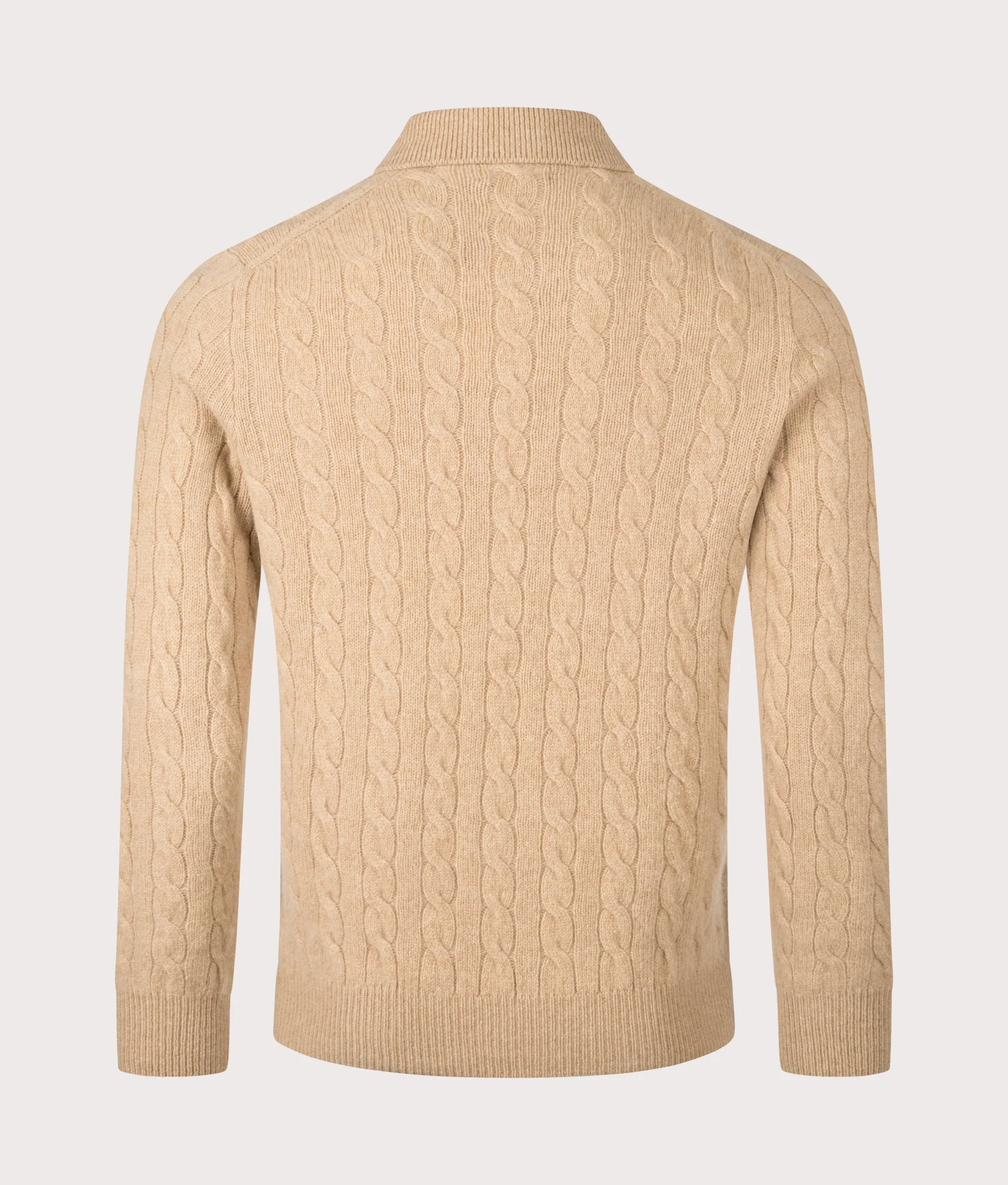 Cable Knit Cashmere Polo Neck Jumper - Image 3